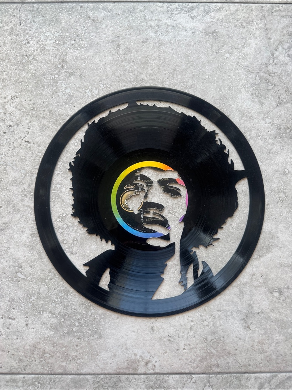 Jimi Hendrix laser LP artwork.